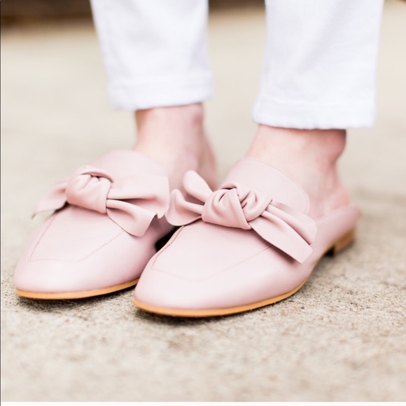 BP Nordstrom Dusty Pink Maddy Bow Mule Slip On Loafers 6 - Picture 9 of 9